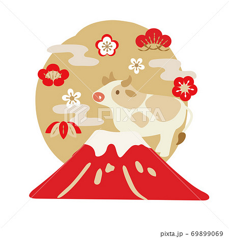 2021年 丑年の年賀状背景素材 2021年 丑年の年賀状背景素材 69899069