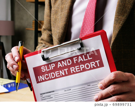 Lawyer offers slip and fall accident report form. Lawyer offers slip and fall accident report form. 69899731