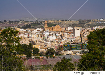 Cieza with its church, Parroquia La Asuncion in the Murcia region in Spain 69900910