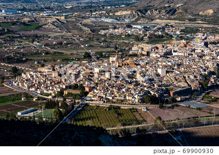 Cieza with its church, Parroquia La Asuncion in the Murcia region in Spain 69900930