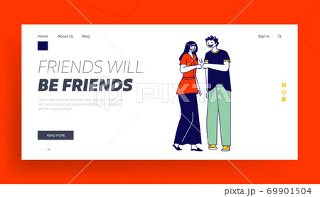 Victory or Goal Achievement Landing Page Template. Man and Woman Beating Hands in Office. Agree, Rejoice for Good Job Victory or Goal Achievement Landing Page Template. Man and Woman Beating Hands in Office. Agree, Rejoice for Good Job 69901504