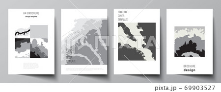 Vector layout of A4 cover mockups design template for brochure, flyer layout, booklet, cover design, book design, brochure cover. Landscape background decoration, halftone pattern grunge texture. Vector layout of A4 cover mockups design template for brochure, flyer layout, booklet, cover design, book design, brochure cover. Landscape background decoration, halftone pattern grunge texture. 69903527
