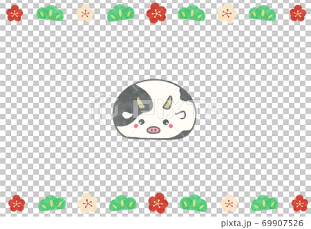 Simple cow New Year frame Simple cow New Year frame 69907526