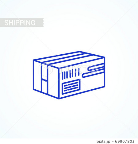 Parcel icon. Delivery box, cardboard flat style colored icon on white background. Post services, delivery. 69907803