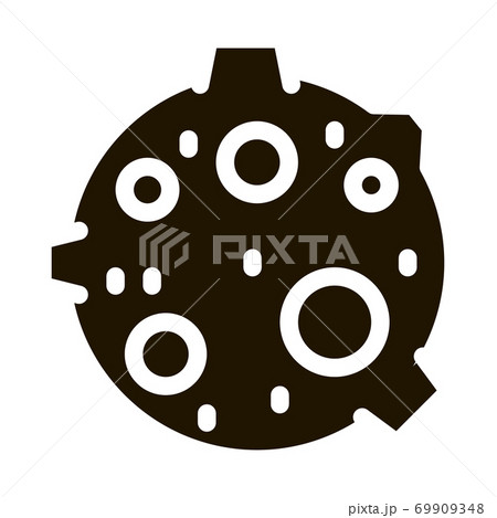 Moon With Craters Icon Illustration 69909348