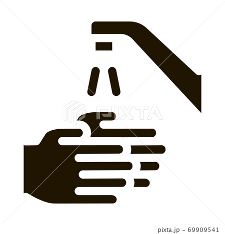 Hands Wash Water Faucet Icon Illustration Hands Wash Water Faucet Icon Illustration 69909541