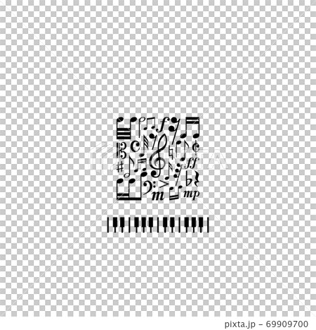 Image of QR code using musical notes Image of QR code using musical notes 69909700