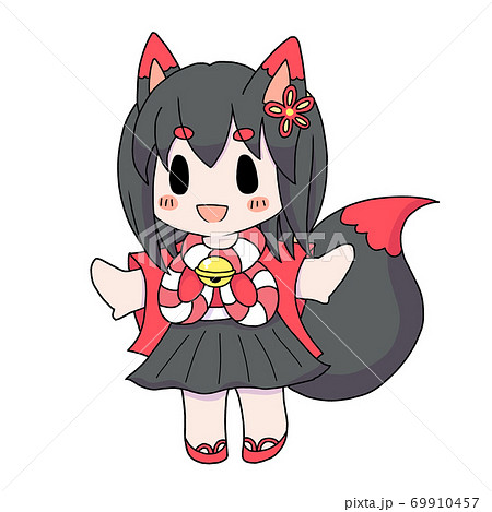 おきつね少女・黒狐のイラスト素材 [69910457] - PIXTA