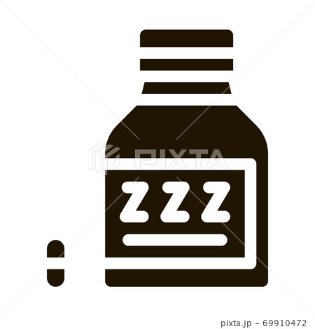 Bottle Insomnia Pills Icon Illustration 69910472