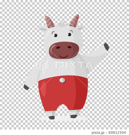 Cute Cartoon Bull character. Vector Christmas illustration. Cute Cartoon Bull character. Vector Christmas illustration. 69912504