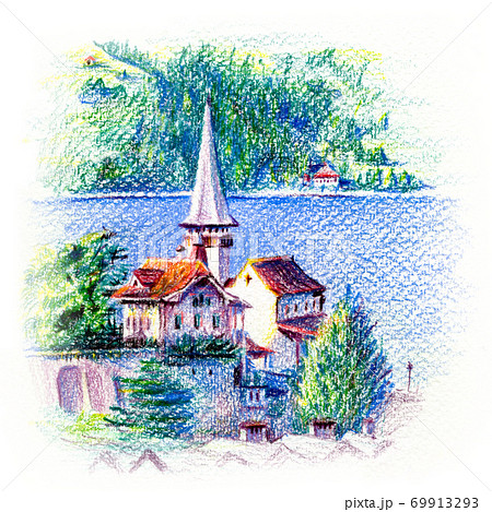 Spiez Church on Lake Thun, Switzerland Spiez Church on Lake Thun, Switzerland 69913293