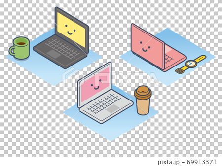 可愛的筆記本電腦圖 69913371