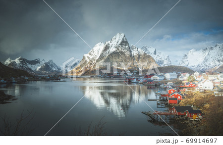 spring in Reine Village, Lofoten Islands, Norway spring in Reine Village, Lofoten Islands, Norway 69914697