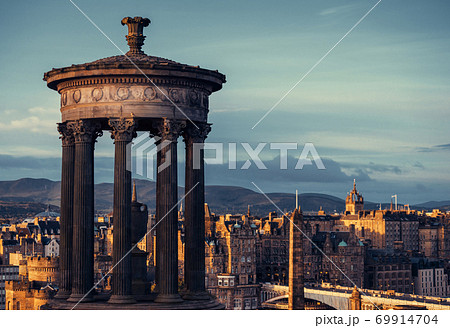 Edinburgh city skyline from Calton Hill., United Kingdom 69914704