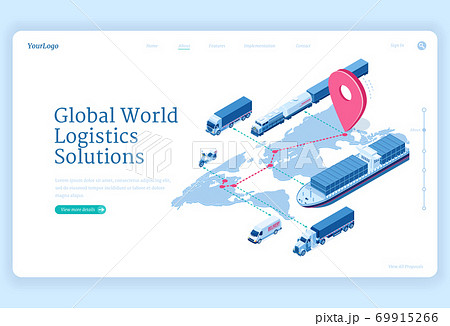 Global logistics solutions isometric landing page Global logistics solutions isometric landing page 69915266