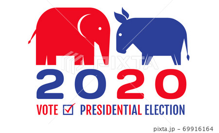 Donkey and elephant. Elections 2020. 69916164