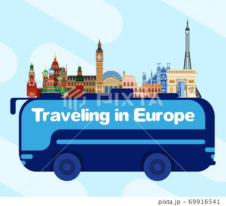 Bus travel across Europe. from Russia to England 69916541