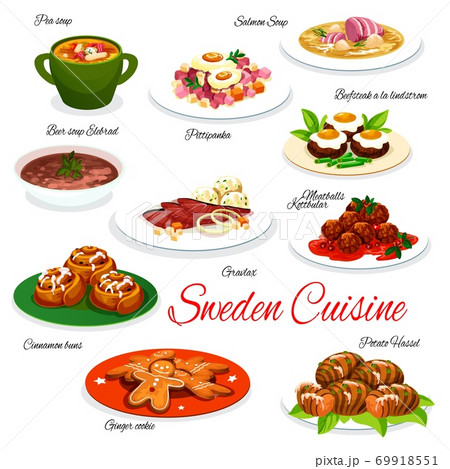 Sweden cuisine restaurant dishes menu vectors Sweden cuisine restaurant dishes menu vectors 69918551
