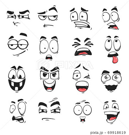 Face Expression Isolated Vector Emoticons Iconsのイラスト素材