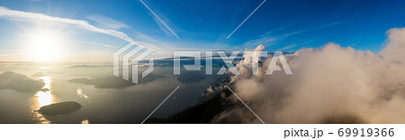 Beautiful Aerial Panoramic View of Canadian Mountain Landscape Beautiful Aerial Panoramic View of Canadian Mountain Landscape 69919366