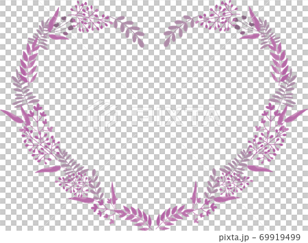 Watercolor-style heart-shaped plant frame Watercolor-style heart-shaped plant frame 69919499