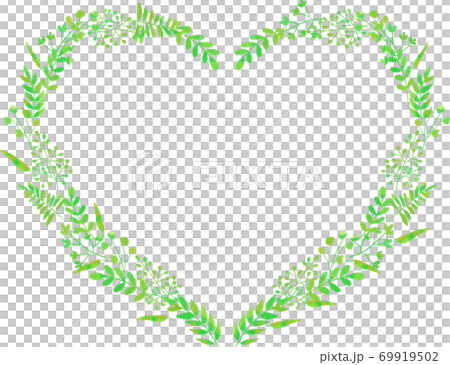 水彩風格心形植物框架 69919502