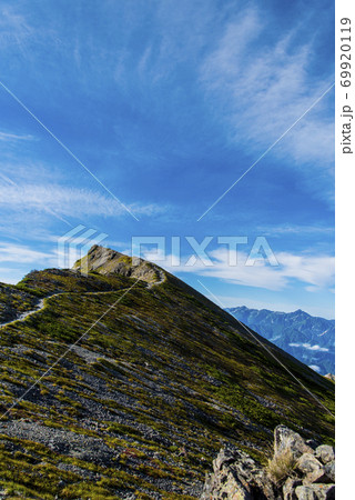 白馬岳山頂と北アルプス群 69920119