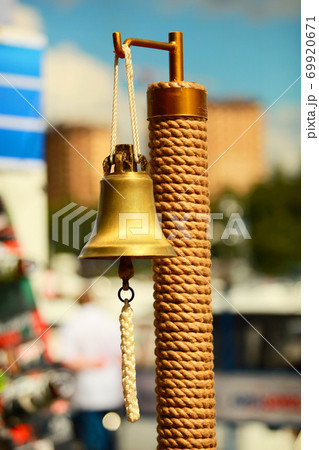 Ship's bell on a yacht. sound an alarm. Ship's bell on a yacht. sound an alarm. 69920671
