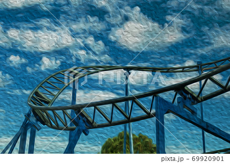 Steel rails and beams from roller coaster 69920901