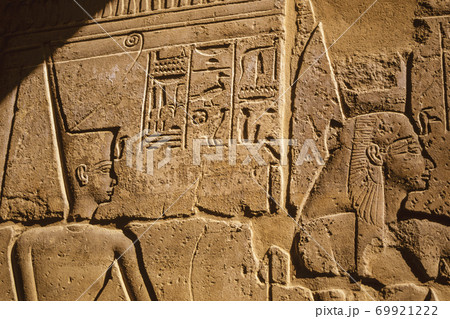 Wall with hieroglyphs in a temple of Egypt Wall with hieroglyphs in a temple of Egypt 69921222