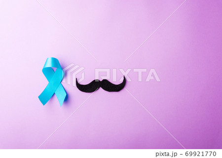 Black mustache paper and light blue ribbon Black mustache paper and light blue ribbon 69921770