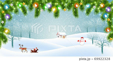 クリスマス 雪 冬 背景のイラスト素材
