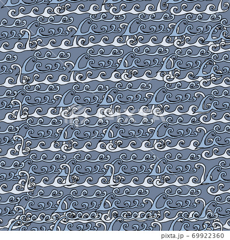 marine pattern in blue on a white background 69922360