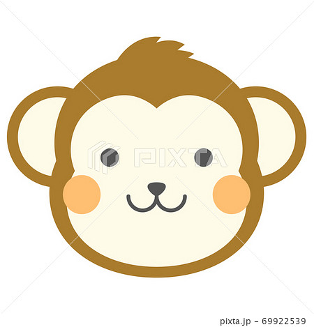 さるのイラスト サル 猿 申 干支 動物 顔 アイコンのイラスト素材