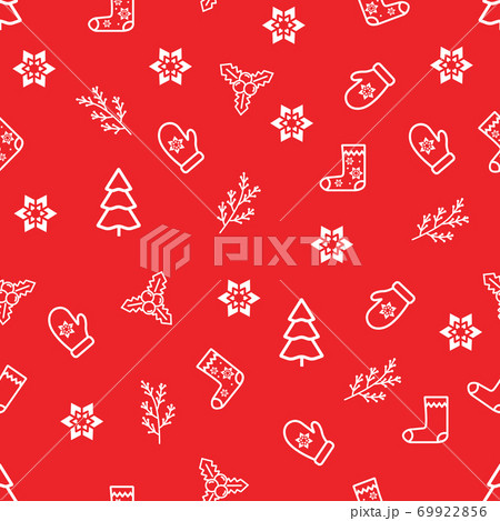 Christmas vector seamless pattern with gift and snowflake, 69922856