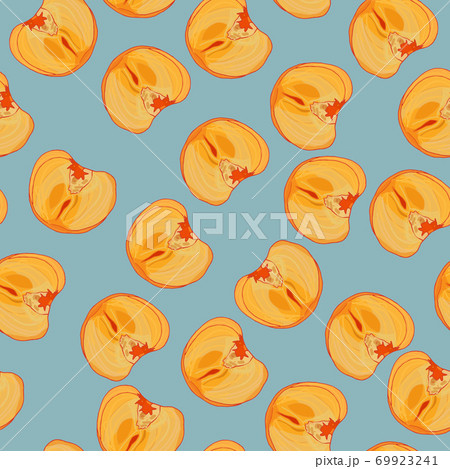 Endless persimmon halves pattern, orange and gray color Endless persimmon halves pattern, orange and gray color 69923241