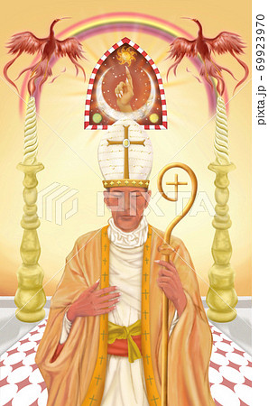 タロットカードの教皇のイラスト素材