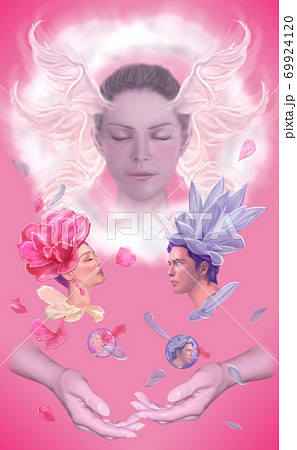 タロットカードの恋人 69924120