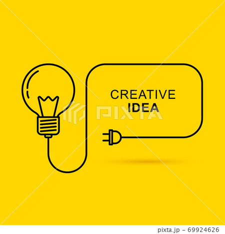 Light bulb on yellow background Light bulb on yellow background 69924626