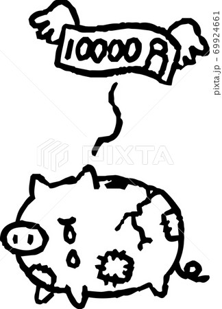 大暴落 損失 資産運用 イメージイラストのイラスト素材