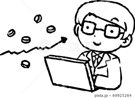 株式投資 資産運用 儲ける Fx サラリーマン ビジネスマンのイラスト素材