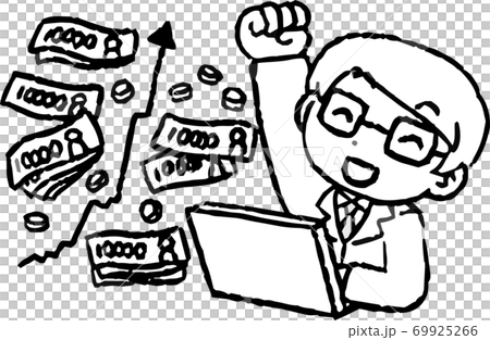 株式投資 資産運用 儲ける FX サラリーマン ビジネスマン 69925266