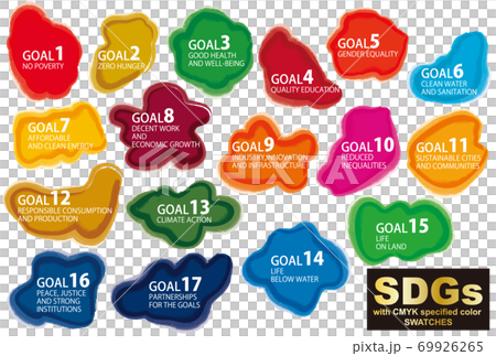 SDGs CMYK designated color watercolor style New... - Stock Illustration ...