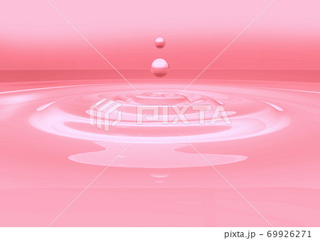 雫で波紋が広がる搾りたての液体、ロゼワイン、背景素材 雫で波紋が広がる搾りたての液体、ロゼワイン、背景素材 69926271