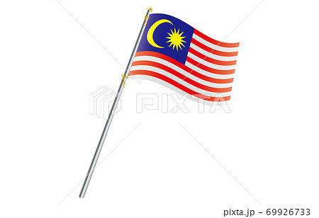 新世界の国旗2：3Verグラデーション波ポール　マレーシア