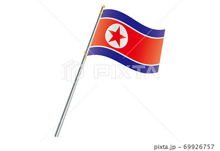 新世界の国旗2：3Verグラデーション波ポール　朝鮮民主主義人民共和国