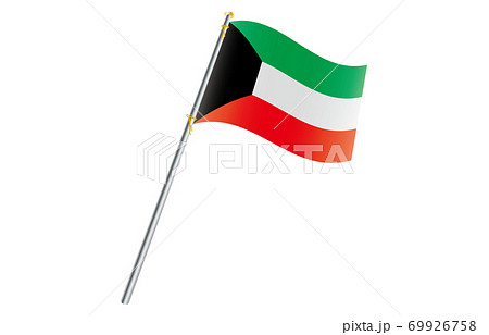 新世界の国旗2：3Verグラデーション波ポール　クウェート