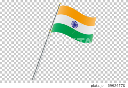 新世界の国旗2：3Verグラデーション波ポール　インド 69926778