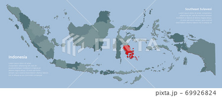 Vector country Indonesia map and province Sulawesi Vector country Indonesia map and province Sulawesi 69926824