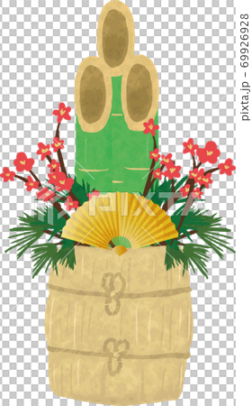 手書きで描いたお正月の門松のイラストのイラスト素材